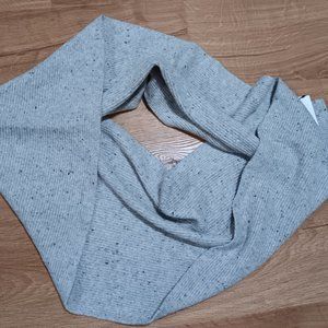 NWT DKNY cotton blend knit infinity scarf gray with black flecks Retails $150